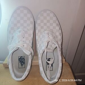 Vans Checkerboard Lace-Up Sneakers - White